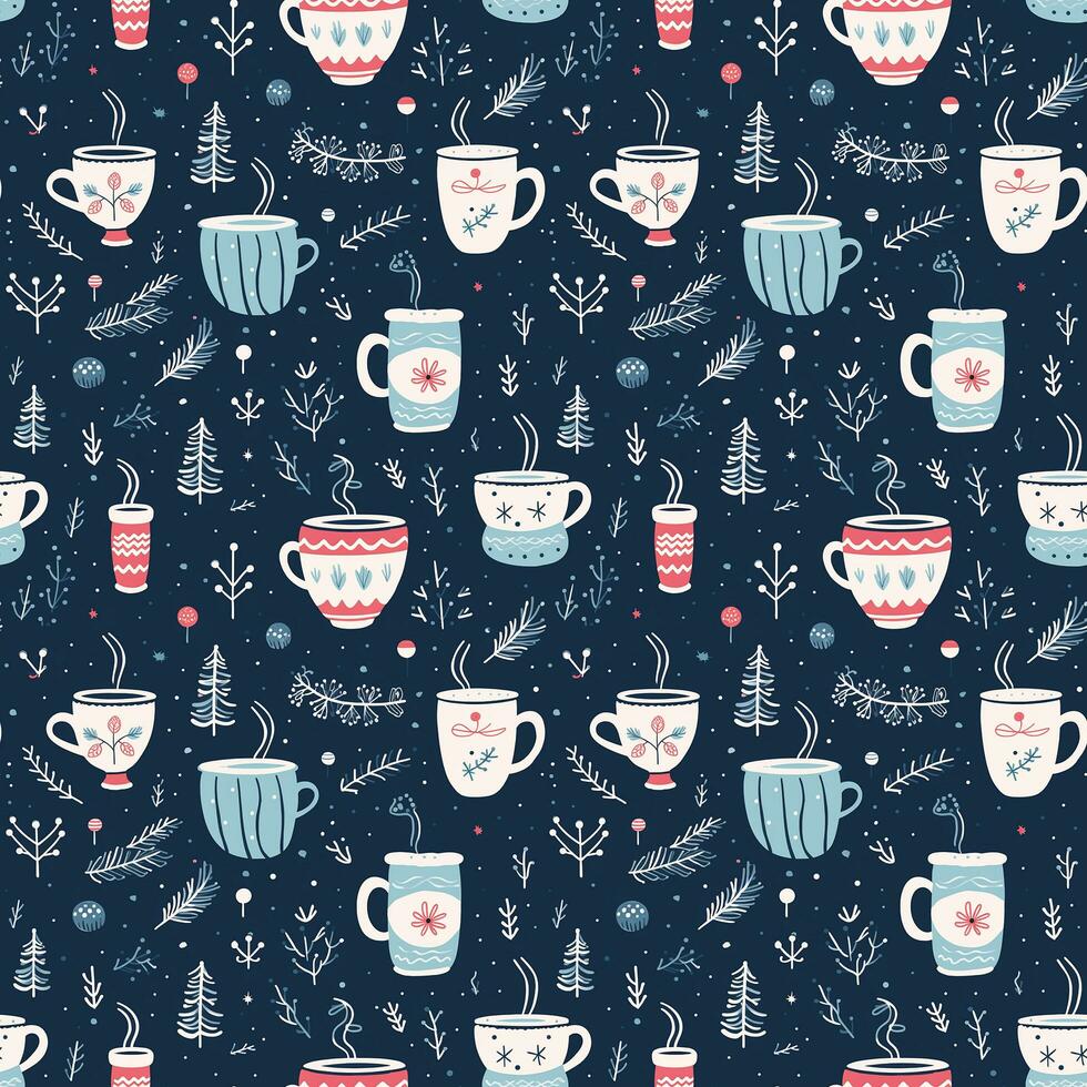 winter cozy background seamless pattern photo