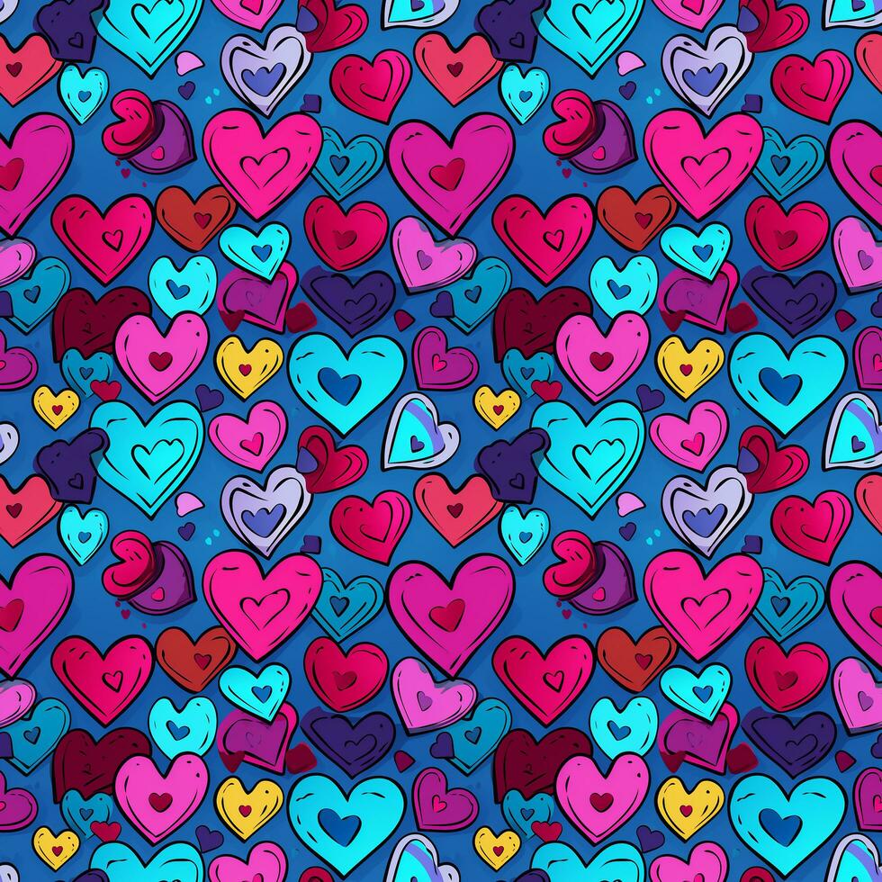 corazones mano dibujo linda antecedentes sin costura modelo foto