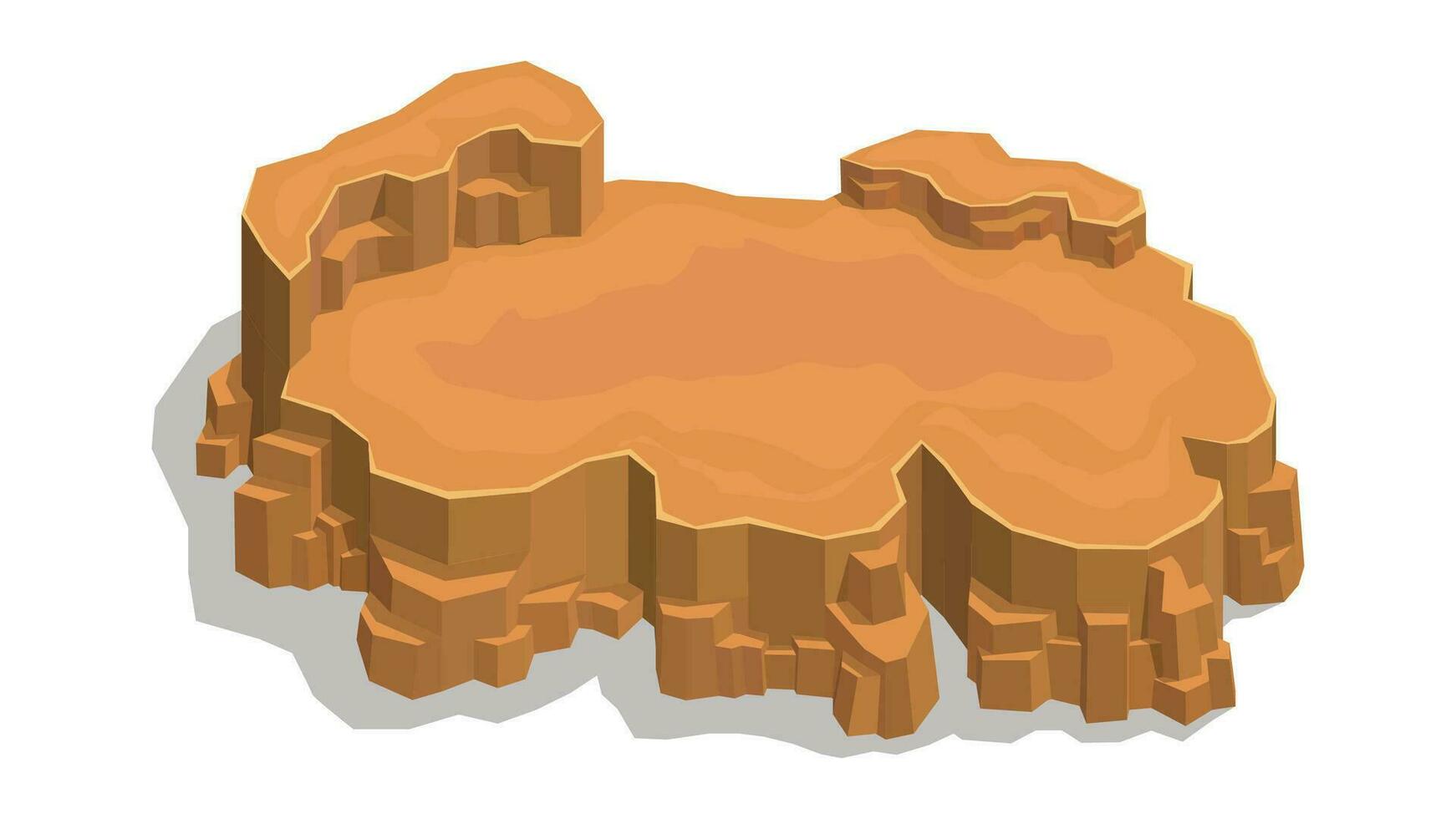 Isometric rocky mountain or desert land. vector
