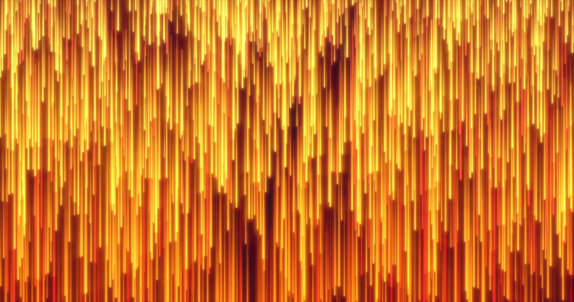 Abstract yellow orange energy glowing lines raining down futuristic hi-tech background photo