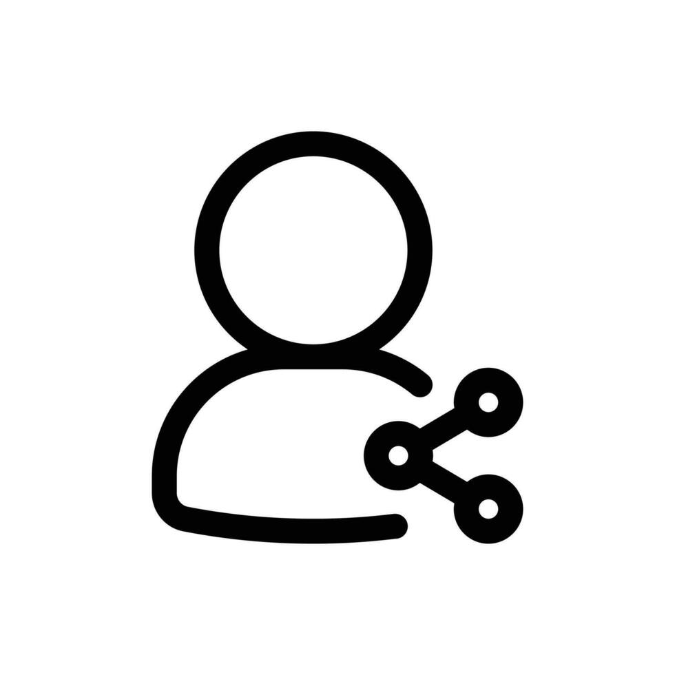Share User icon in trendy outline style isolated on white background. Share User silhouette symbol for your website design, logo, app, UI. Vector illustration, EPS10.