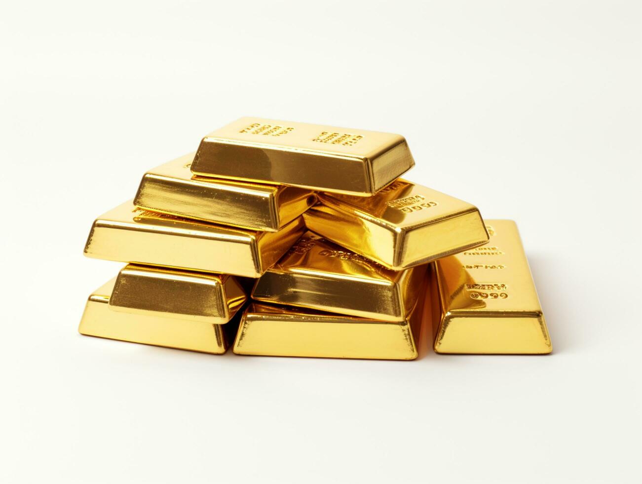 Gold bars Object on White Studio Background. AI Generative photo