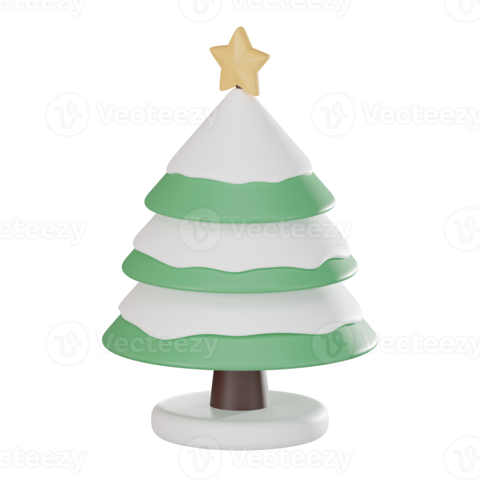 Natale albero elementi festivo 3d icone per vacanza stagione 3d rendere. png