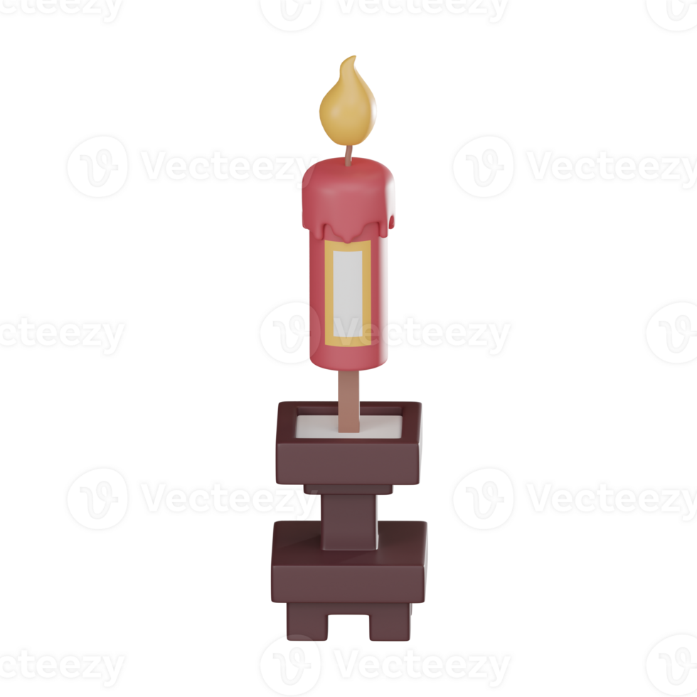 Chinese new year red candle 3D Icon, Spiritual Celebration and Tradition 3D render 32330927 PNG