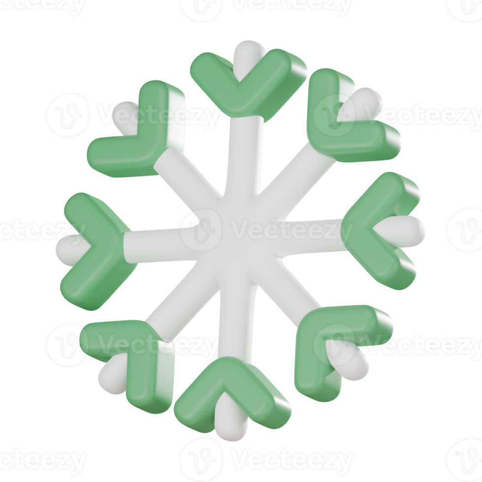 Festive Snowflake 3D icon Christmas Icons 3D render. png