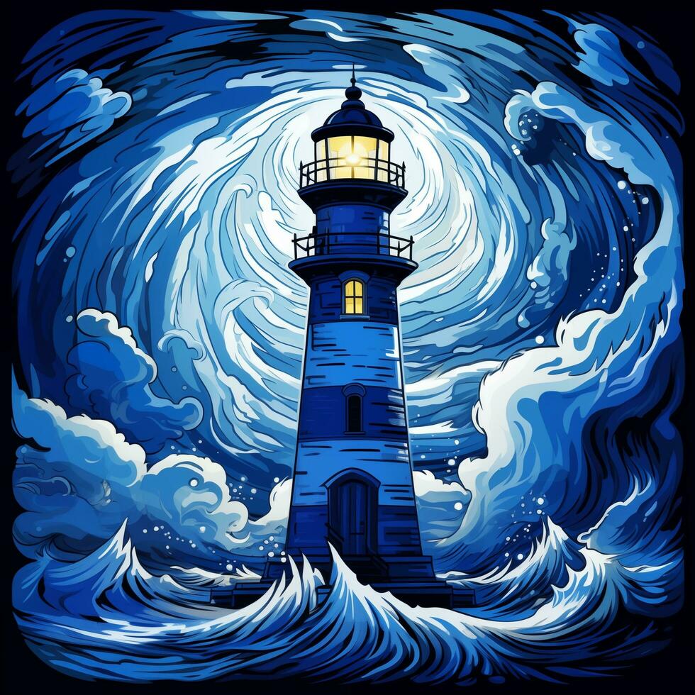 lighthouse art illustration photo