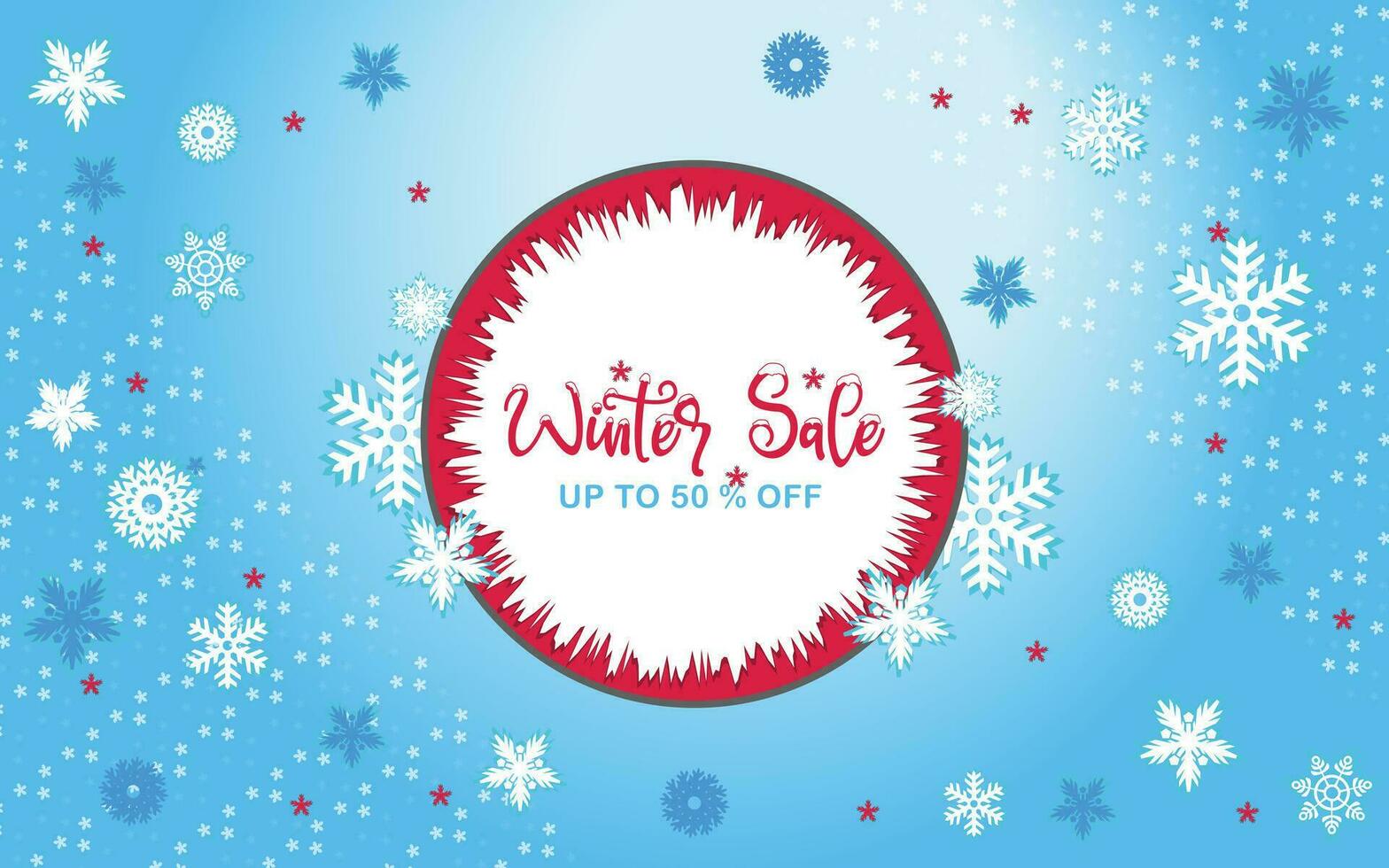 Free vector design winter sale special offer promo