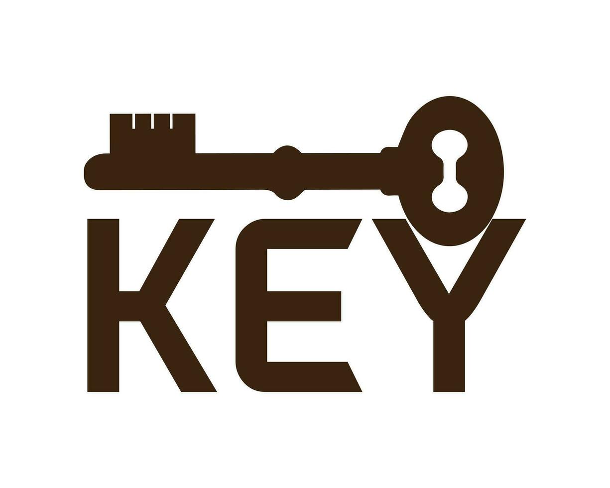 key icon logo. real estate Modern logo template. classic keys symbol. illustration. vector