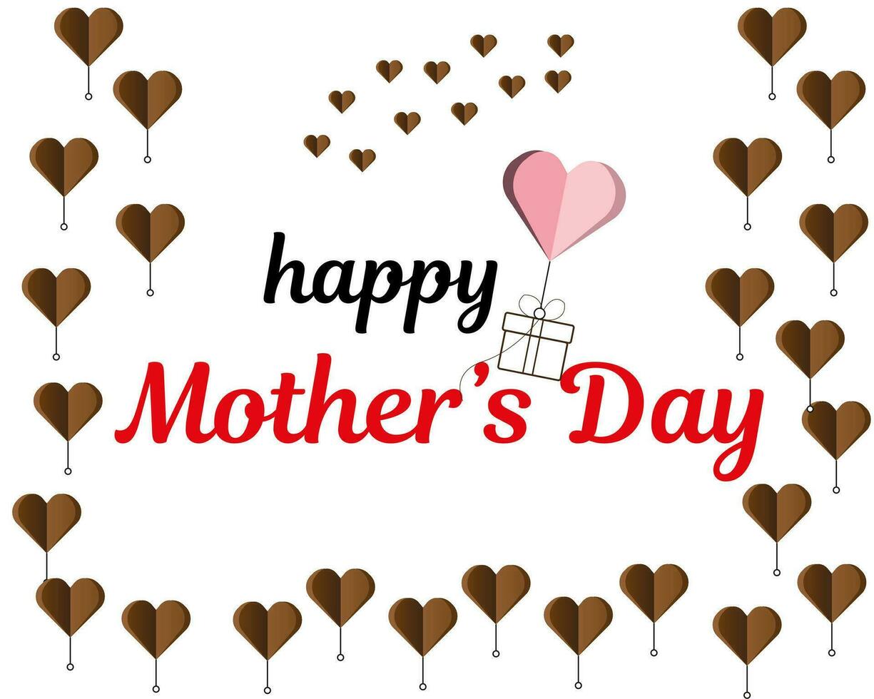 Happy Mother's day gift card background with flower and love shape you can use I love Mom vector