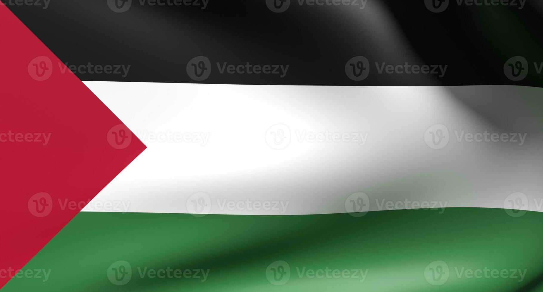 Waving flag of Palestine. 3D flag of Palestine. 3D rendering photo