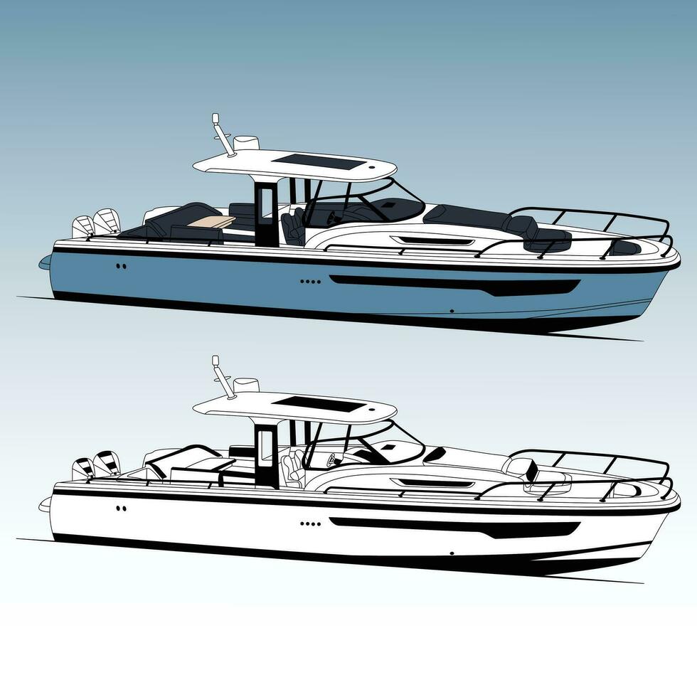 Fishing boat vector Art and graphics