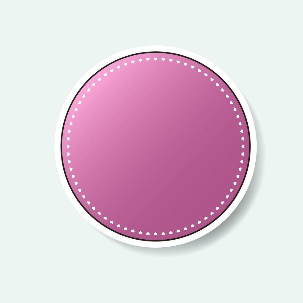 Purple empty circle sticker, vector illustration EPS10