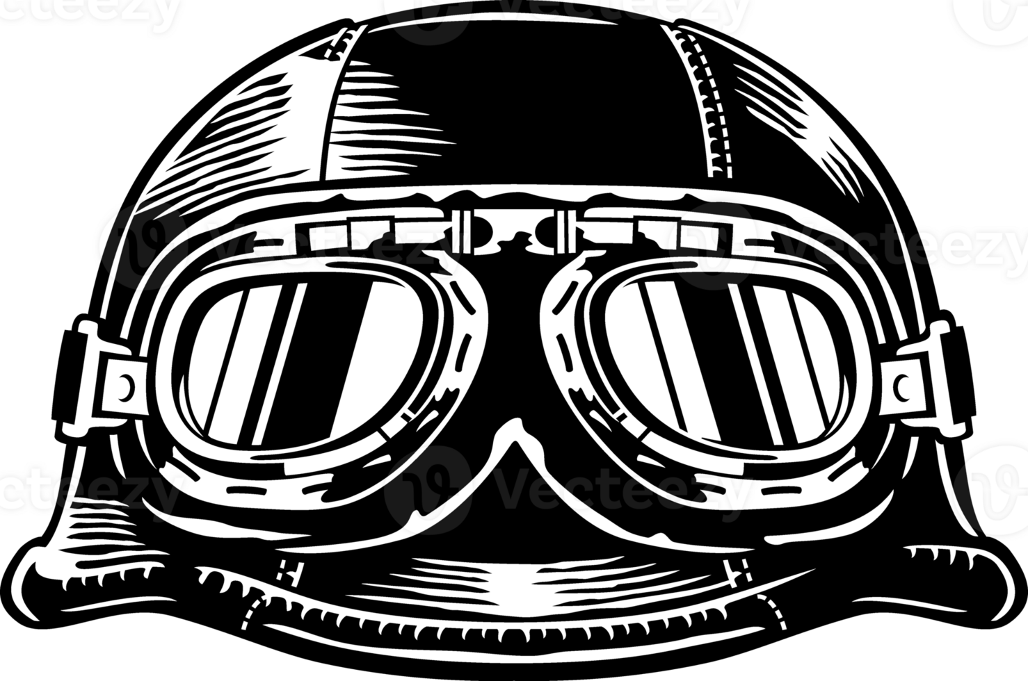 Motorcycle Helmet with Goggles PNG Illustration