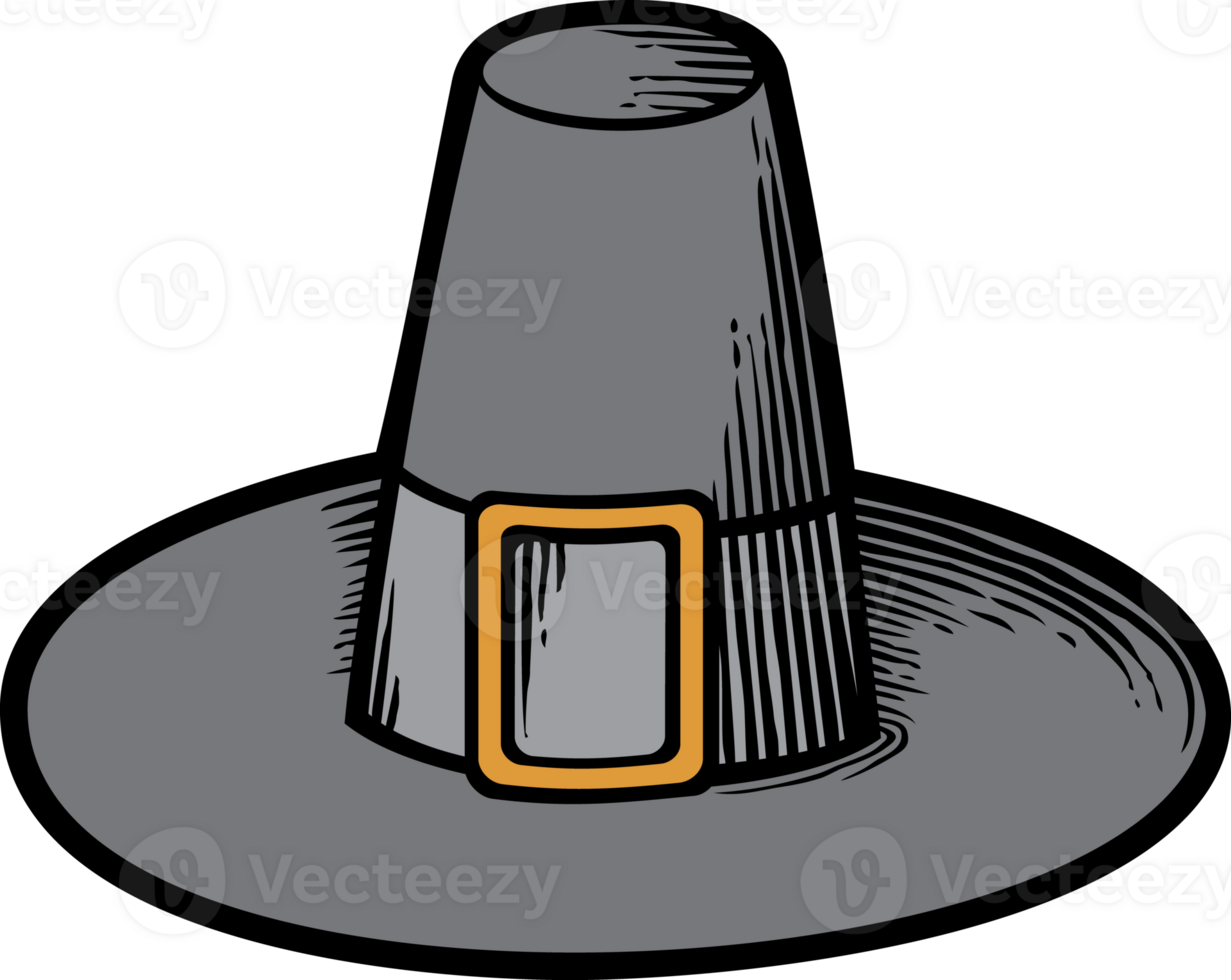 Black Pilgrim Hat PNG Illustration