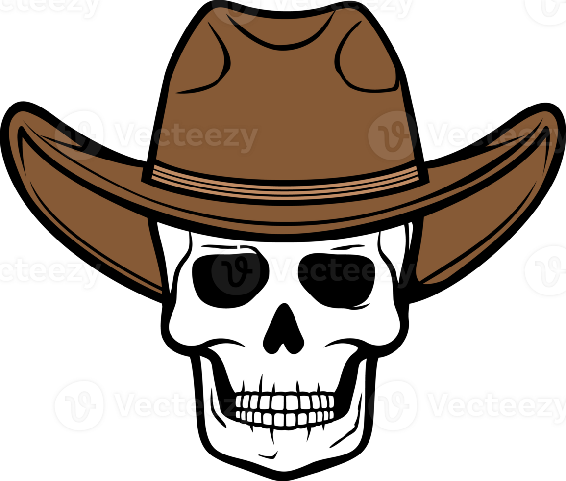 cráneo y vaquero sombrero png ilustración