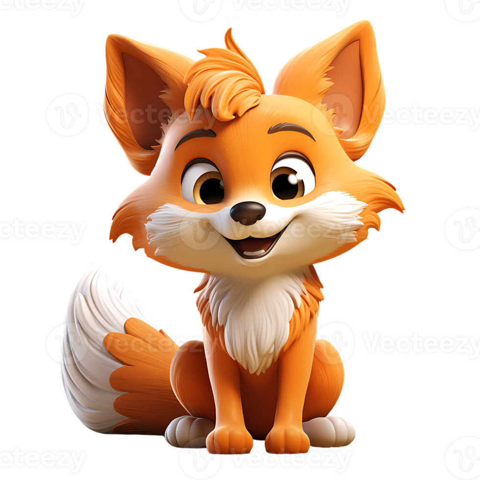 3d Renard mascotte personnage ,ai génératif png