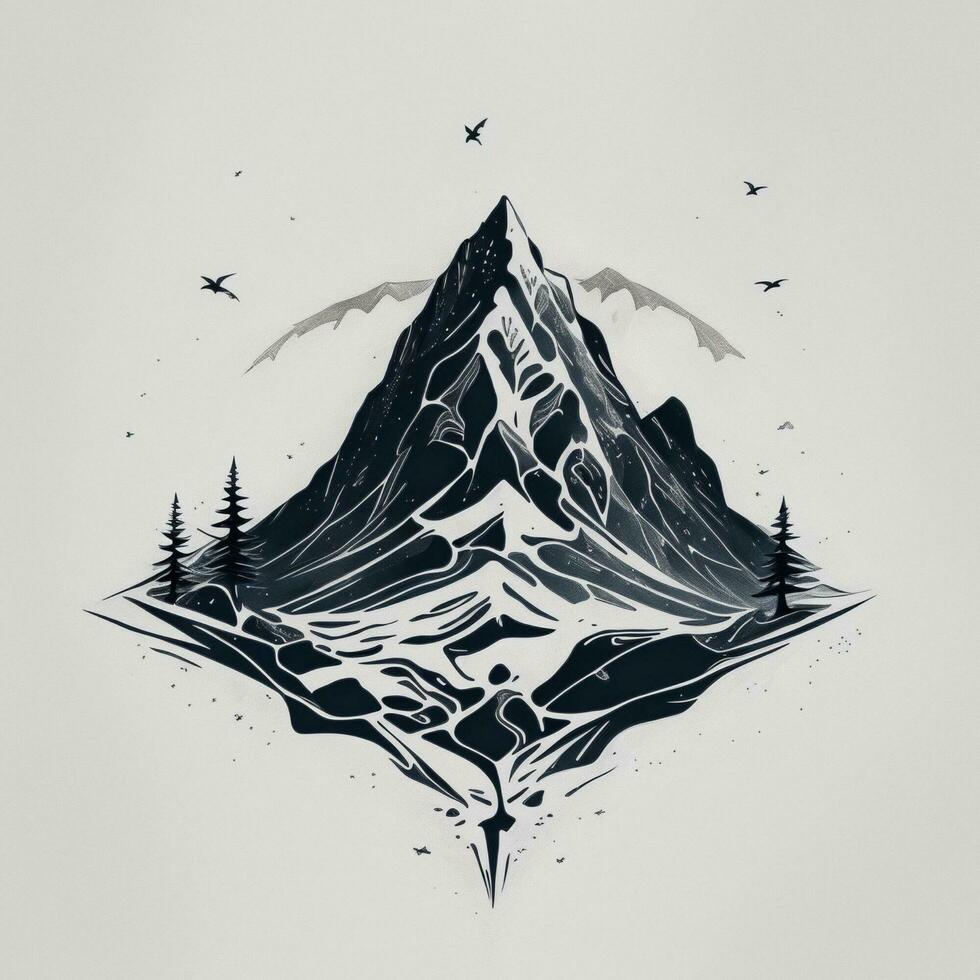 Mountain Illustration Ai Generative photo