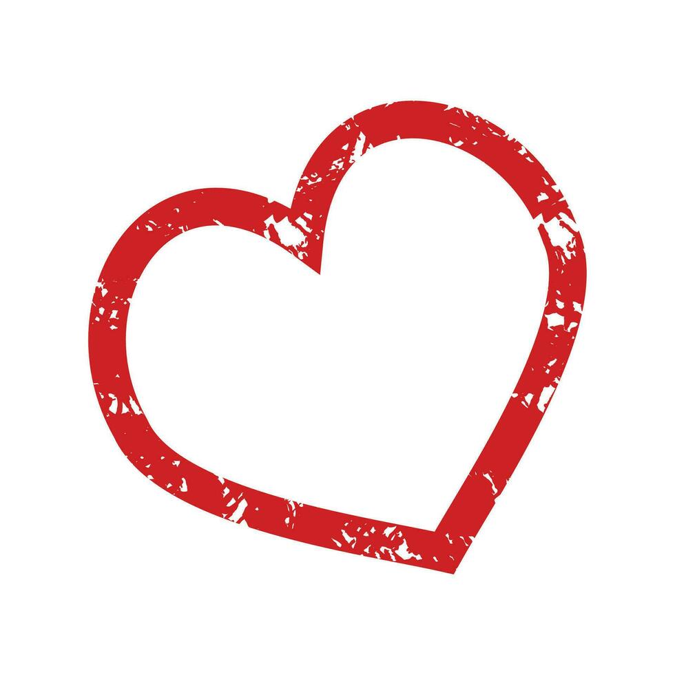 Stamp heart to valentine day stroke vector texture. Illustration of valentine love grunge heart texture