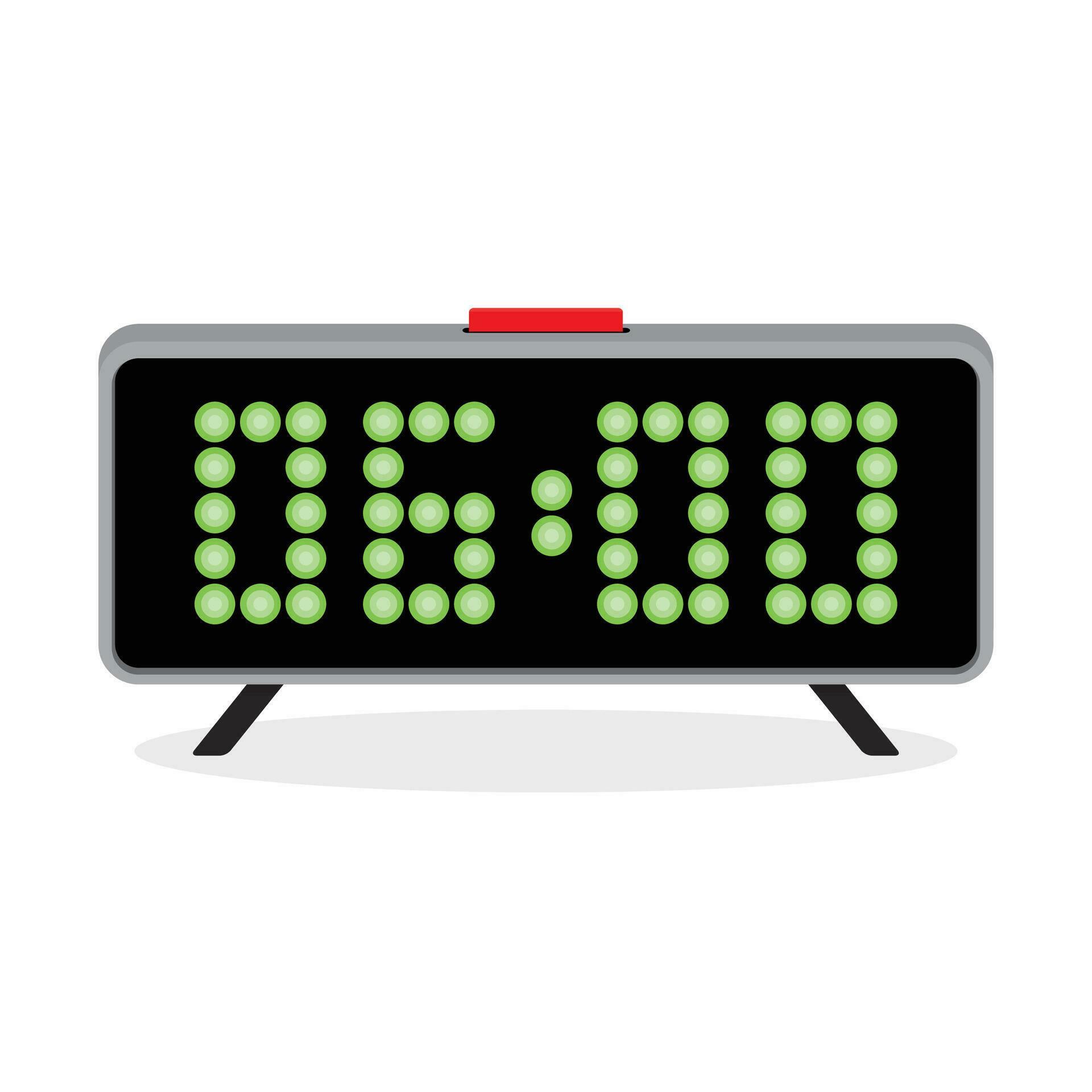 Digital clock alarm 6 a.m. Time clock digital, display modern