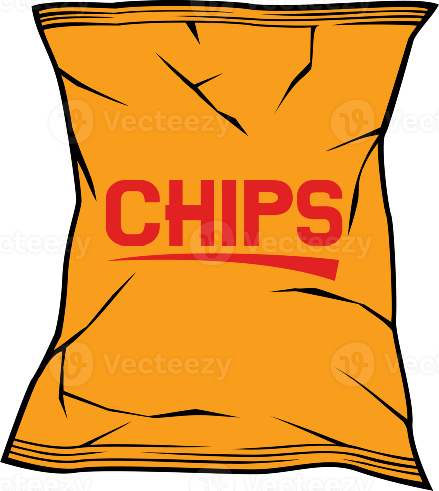 Potato Chips Bag PNG Illustration