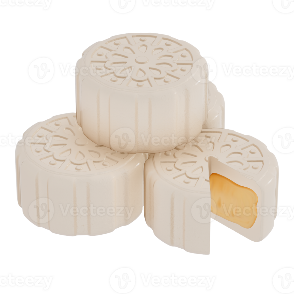 Lunar New Year Dessert 3D Clip Art, Moon cakes On a Transparent backgound png