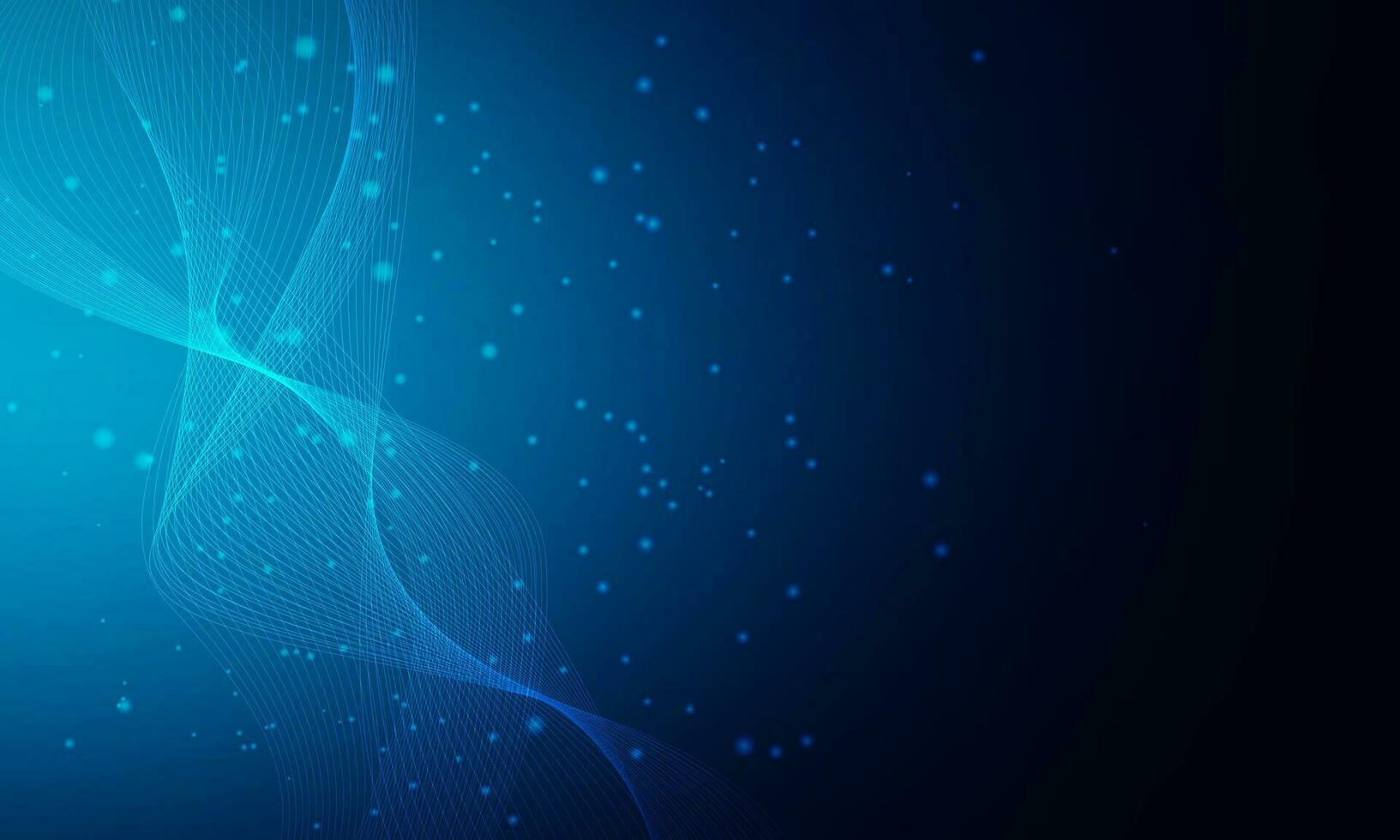 Blue particle technology modern background vector