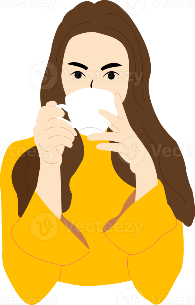 woman drinking coffee 32332600 PNG