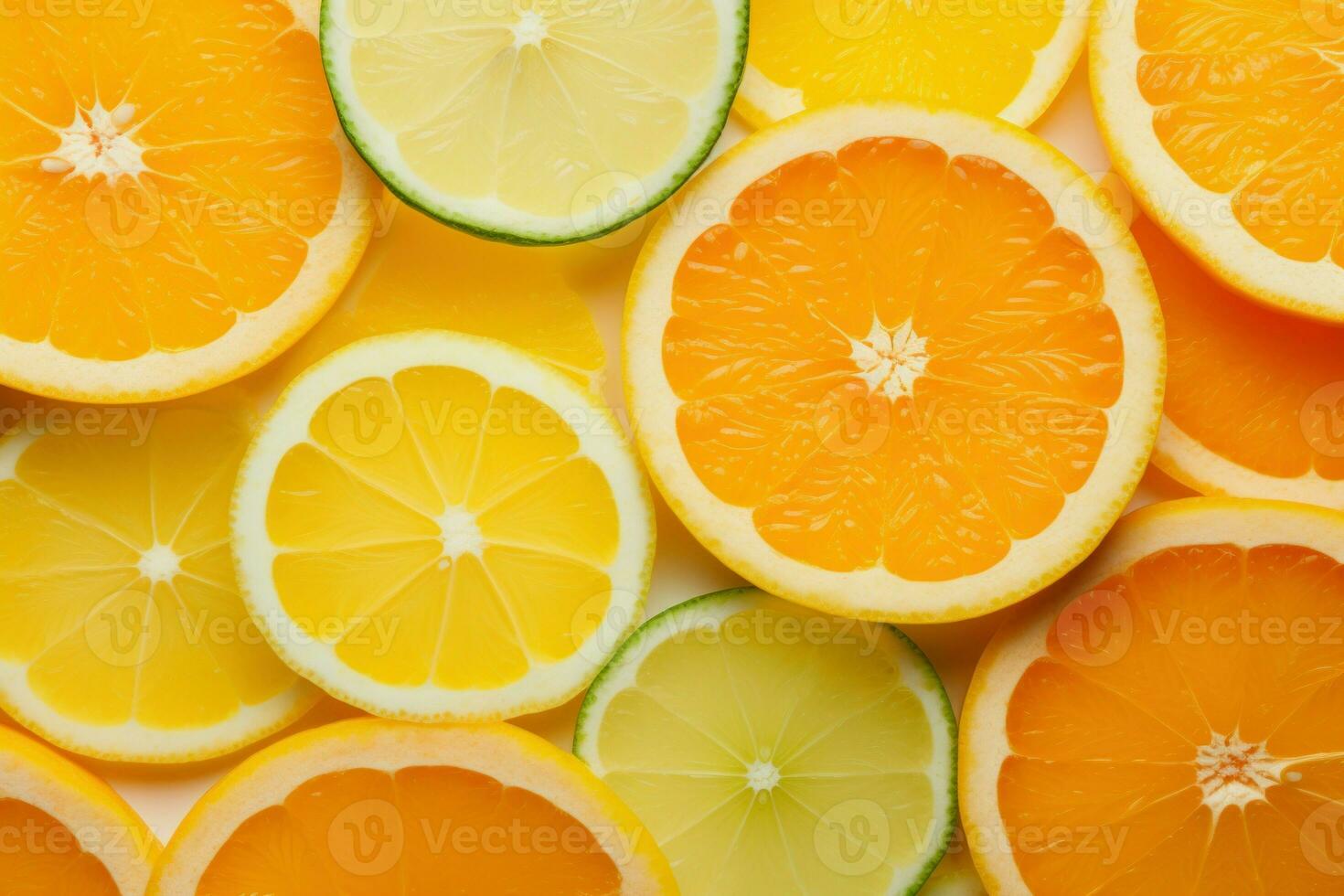 Fresh sliced citrus fruits background. Generate ai photo