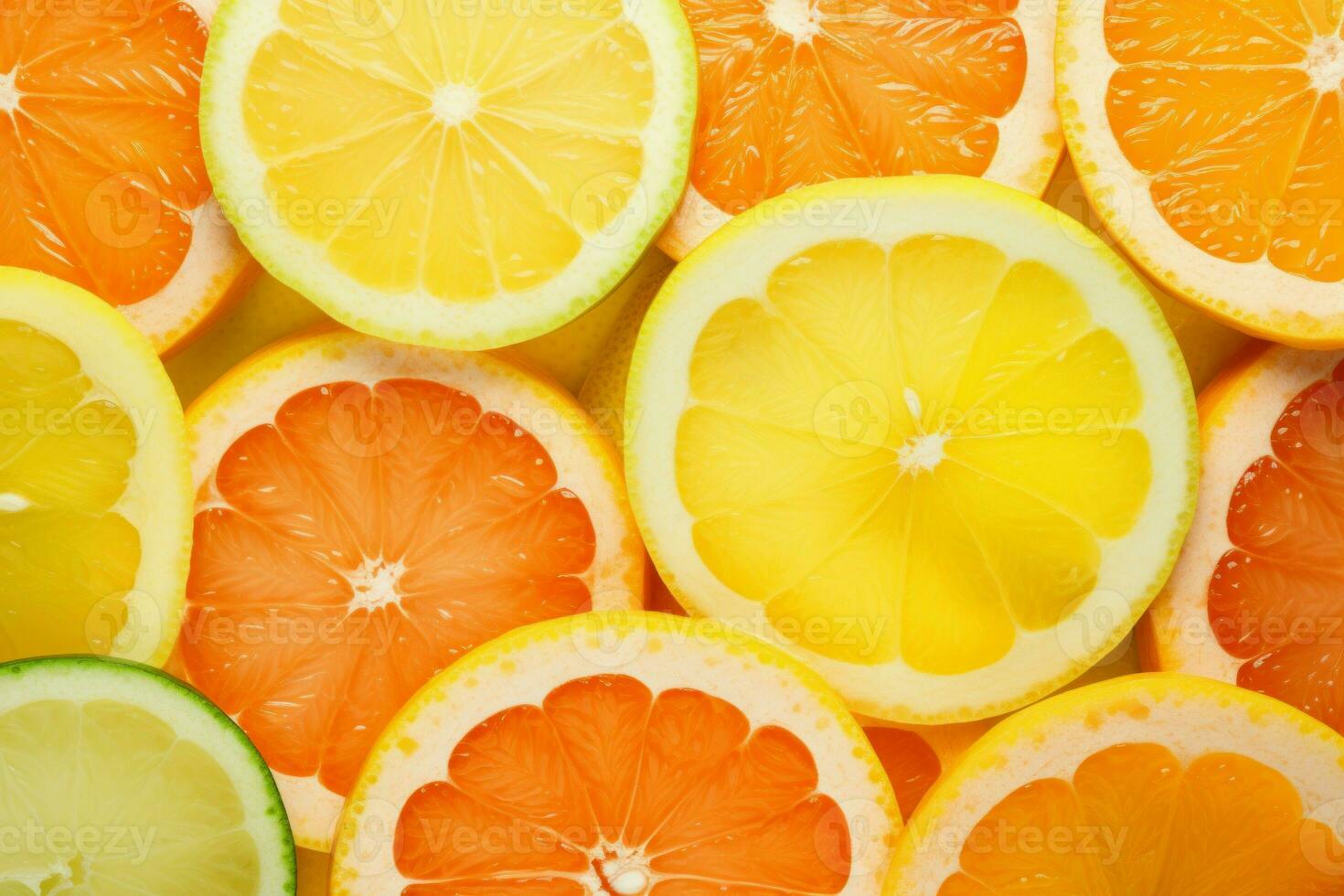 Fresh sliced citrus nature background. Generate ai photo