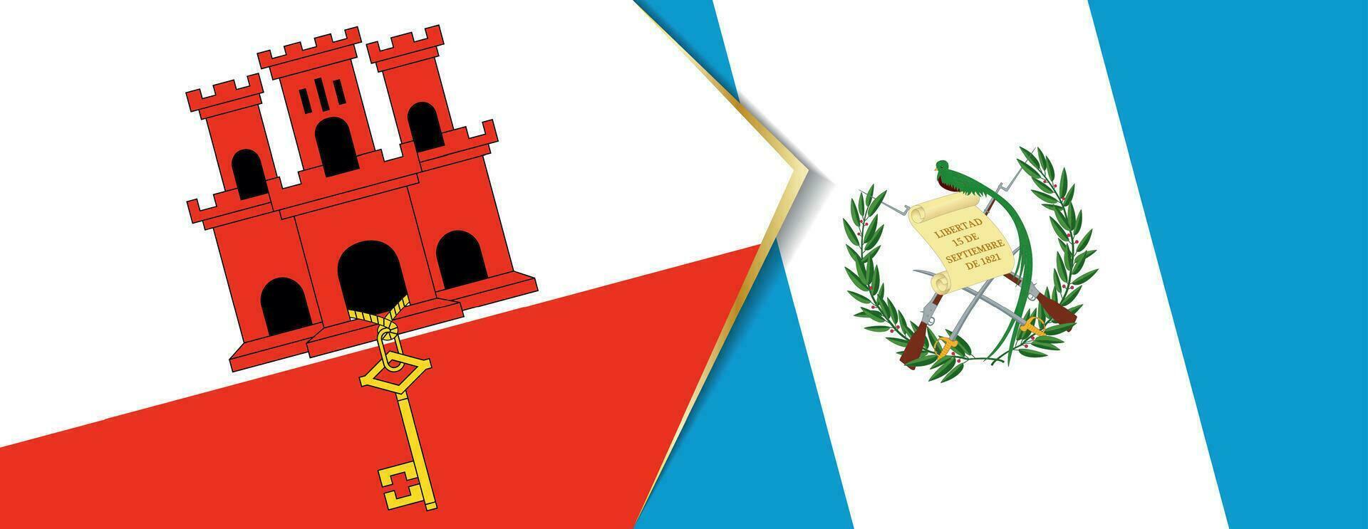 Gibraltar and Guatemala flags, two vector flags.