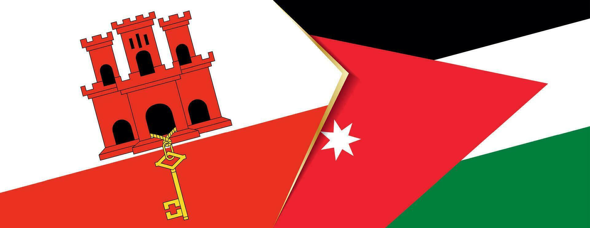 Gibraltar and Jordan flags, two vector flags.