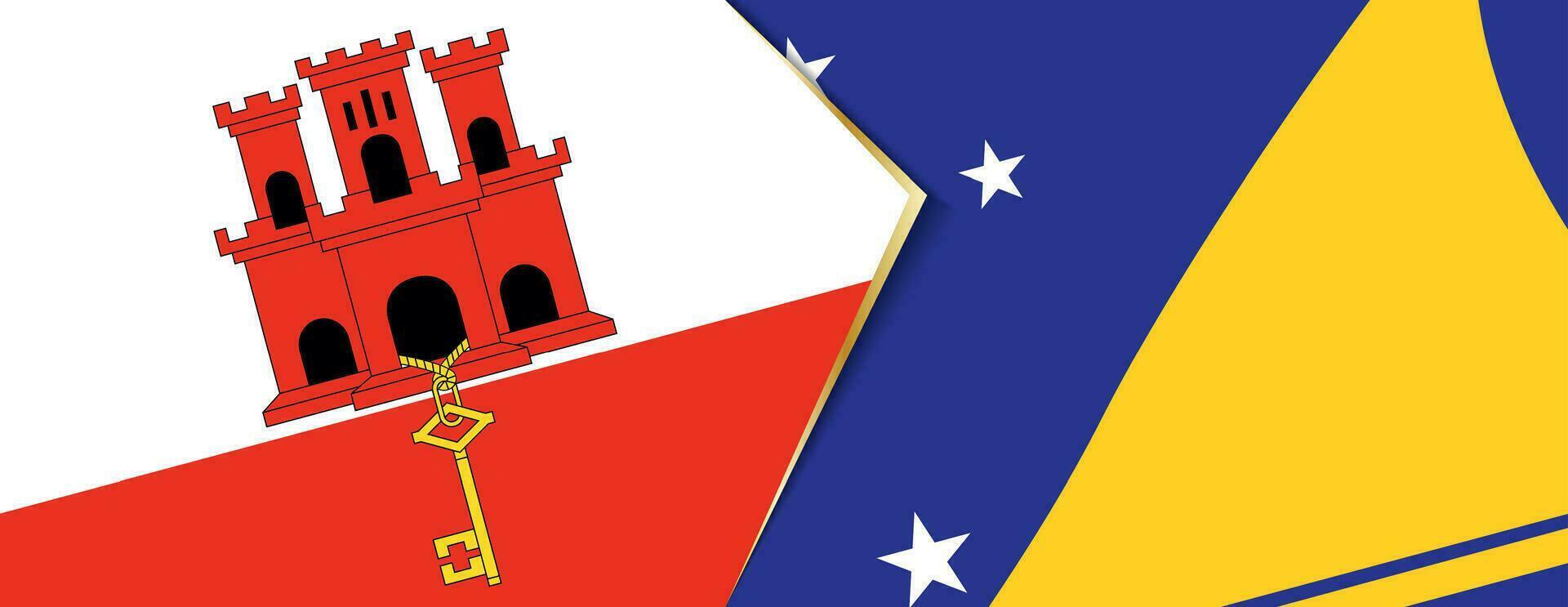 Gibraltar and Tokelau flags, two vector flags.