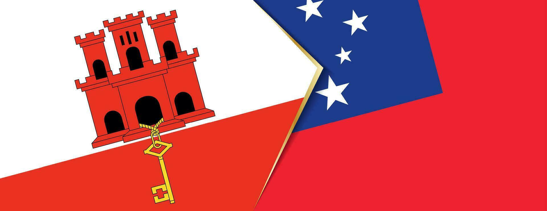 Gibraltar and Samoa flags, two vector flags.