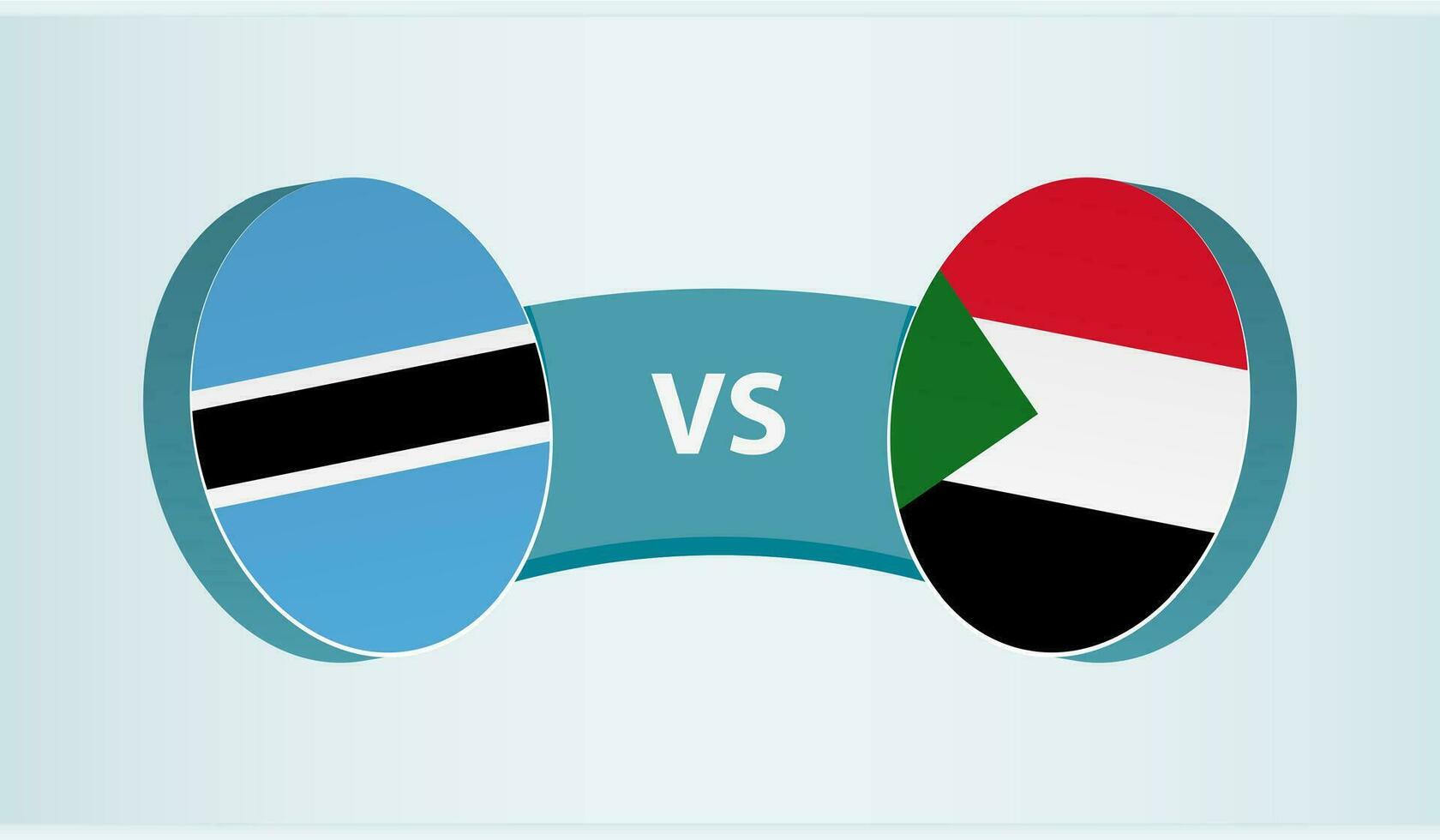 Botswana versus Sudan, team sports competition concept. vector