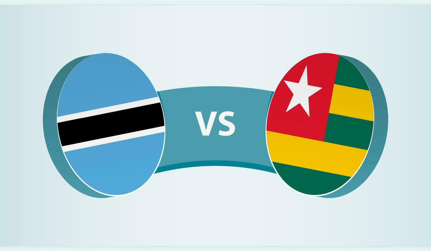 Botswana versus Togo, team sports competition concept. vector