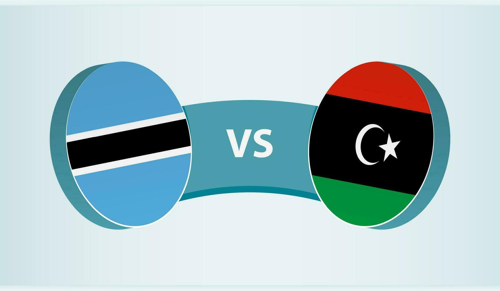 Botswana versus Libya, team sports competition concept. vector