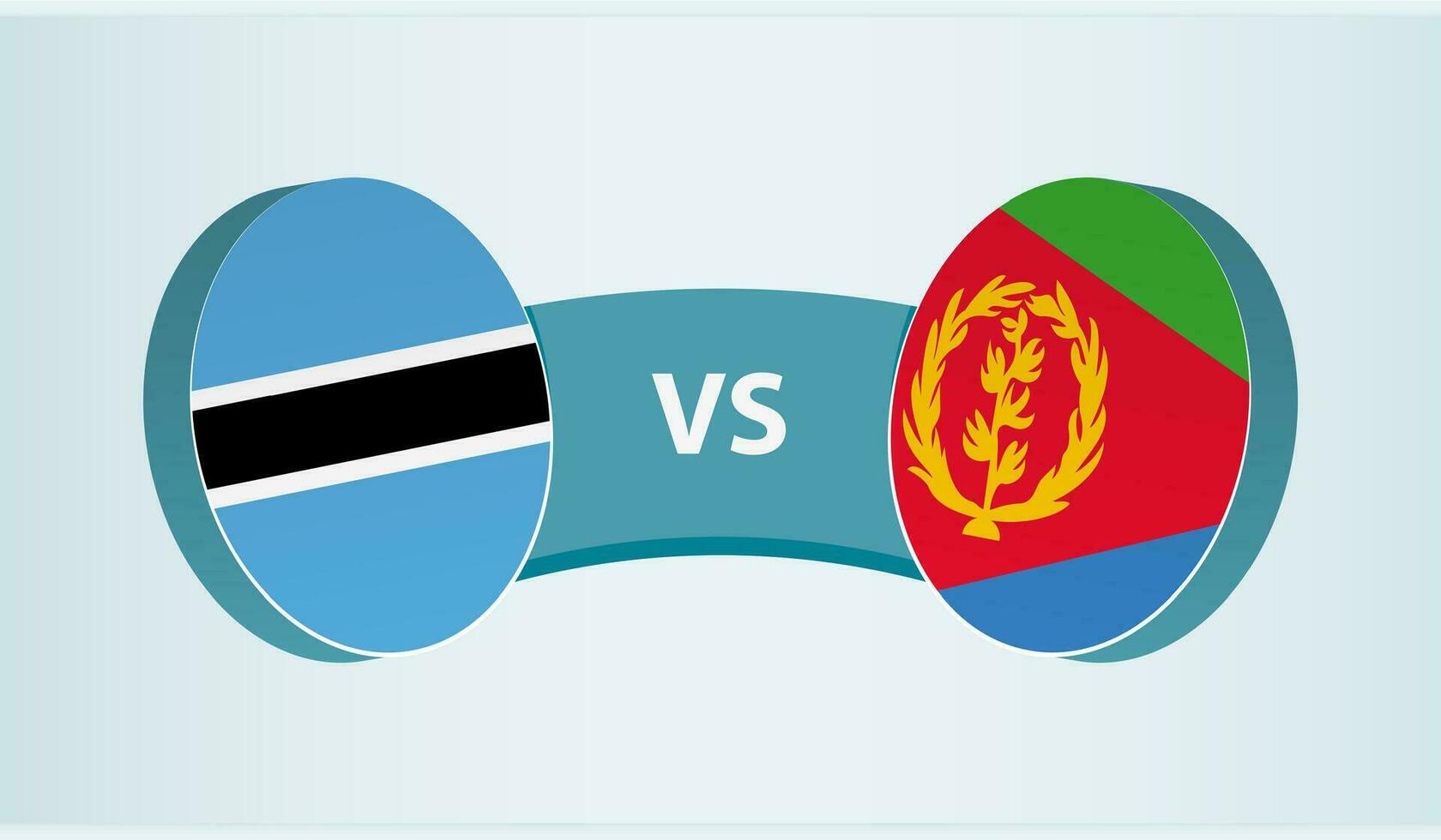 Botswana versus eritrea, equipo Deportes competencia concepto. vector