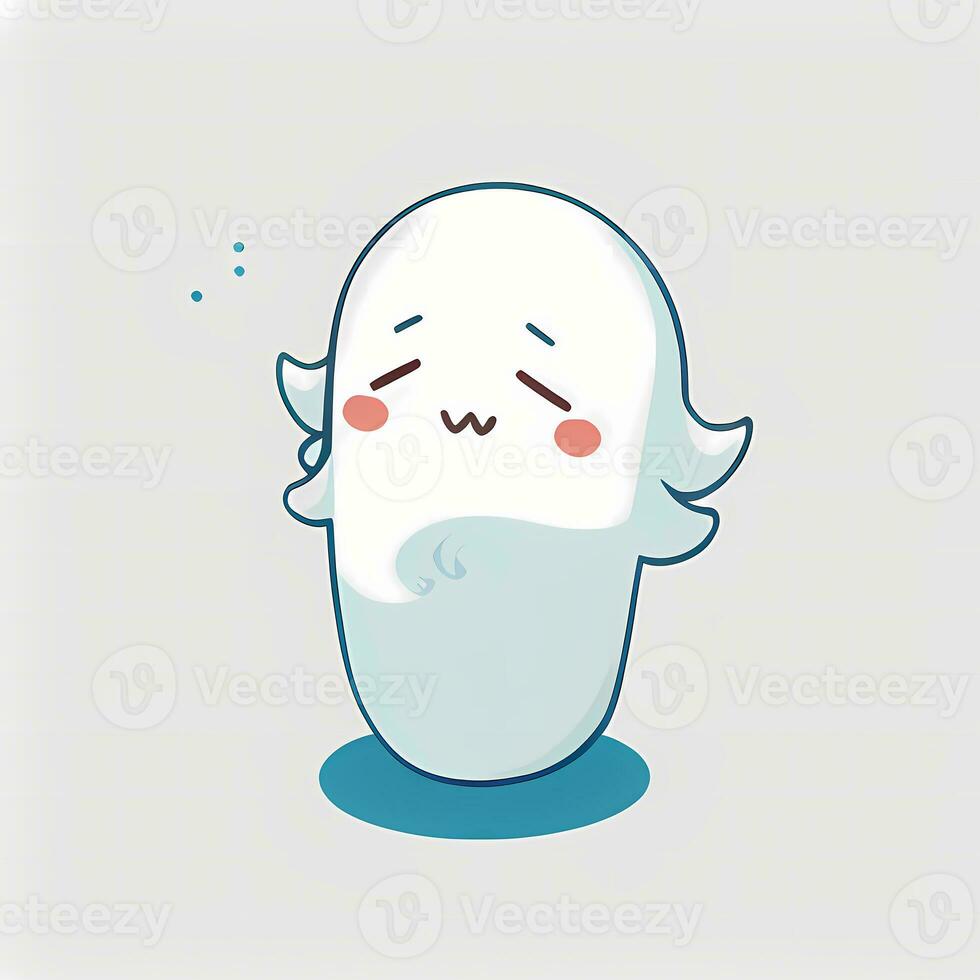 Cute Ghost Sticker Spooky Chill Kawaii Face photo