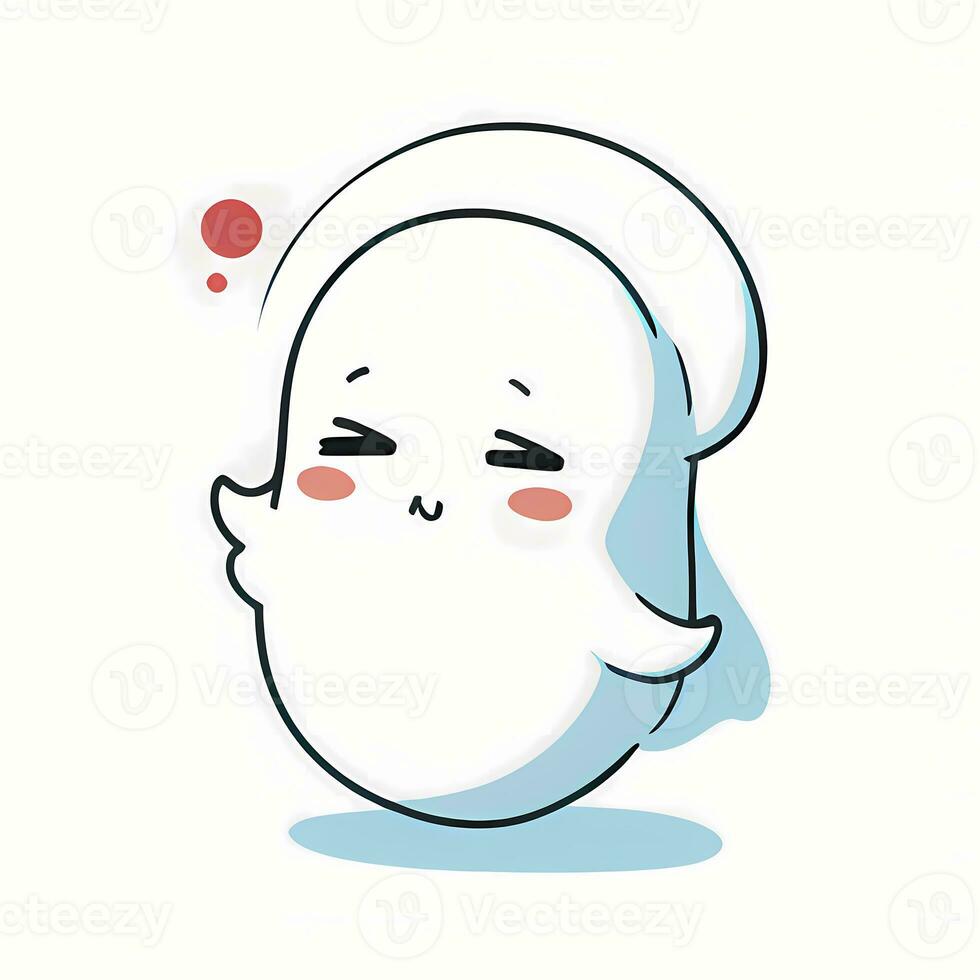 Cute Ghost Sticker Spooky Chill Kawaii Face photo