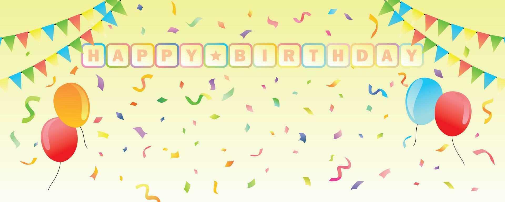 happy birthday typography template design. colorful decoration background. vector