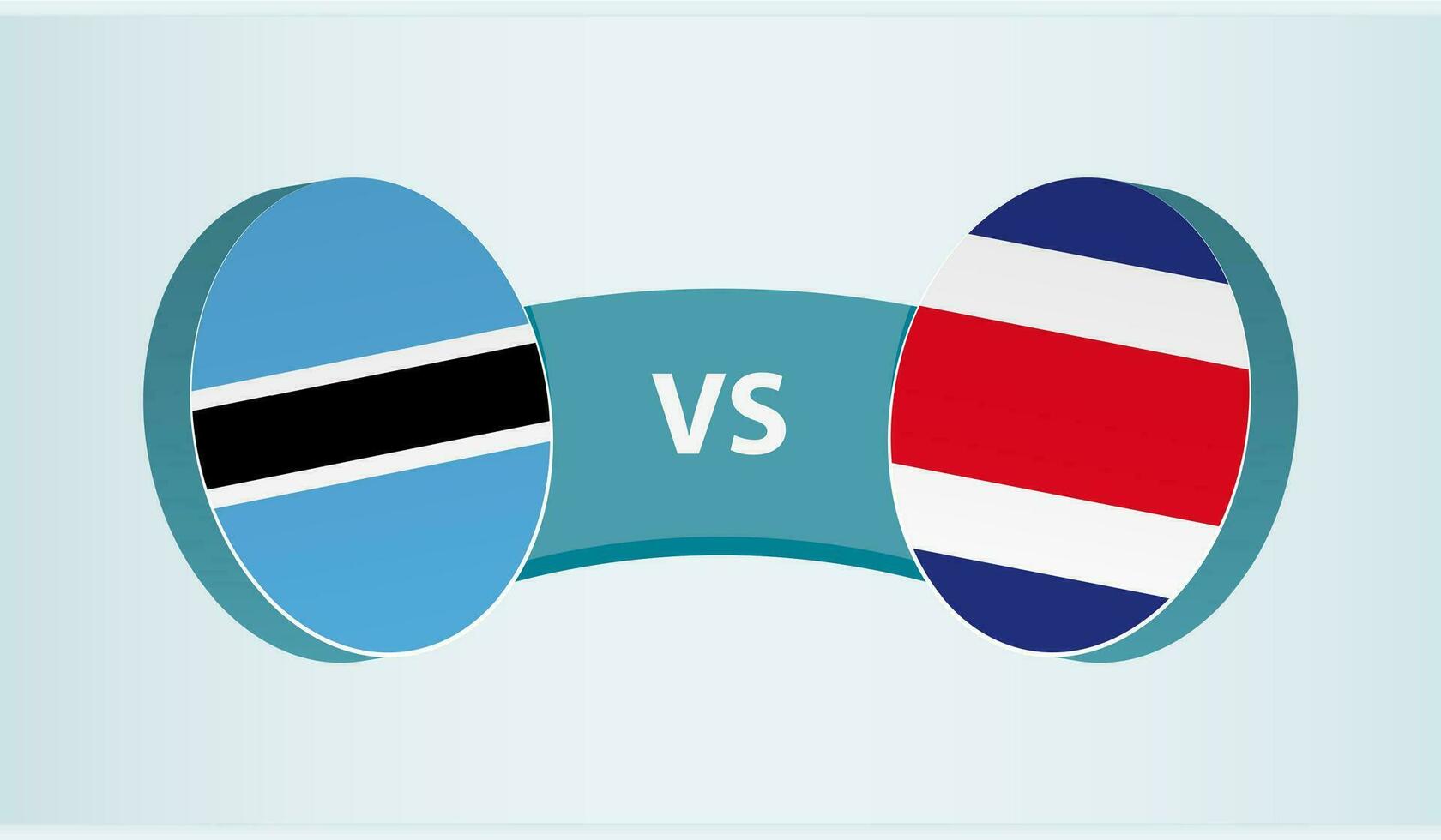 Botswana versus costa rico, equipo Deportes competencia concepto. vector