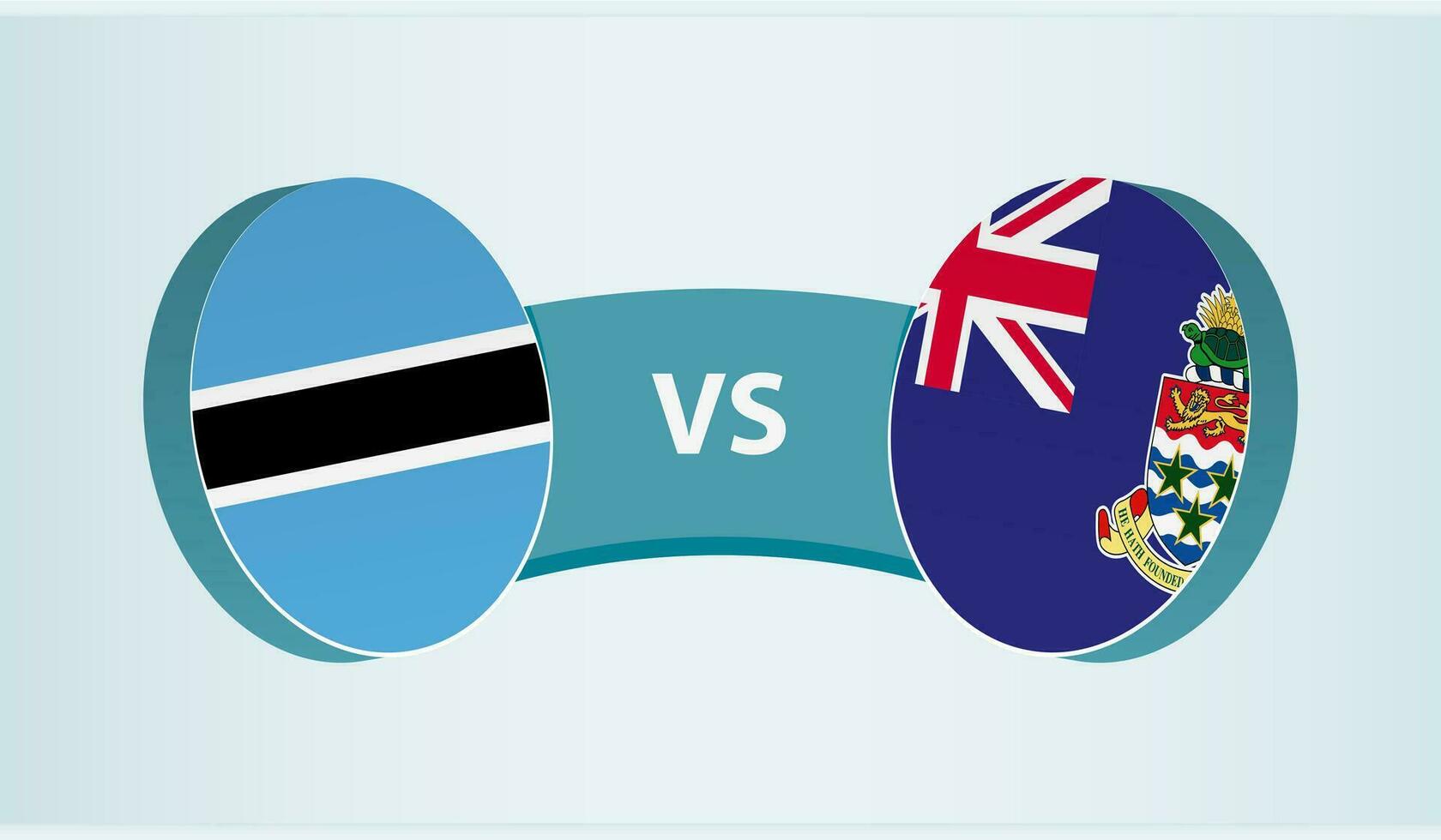 Botswana versus caimán islas, equipo Deportes competencia concepto. vector