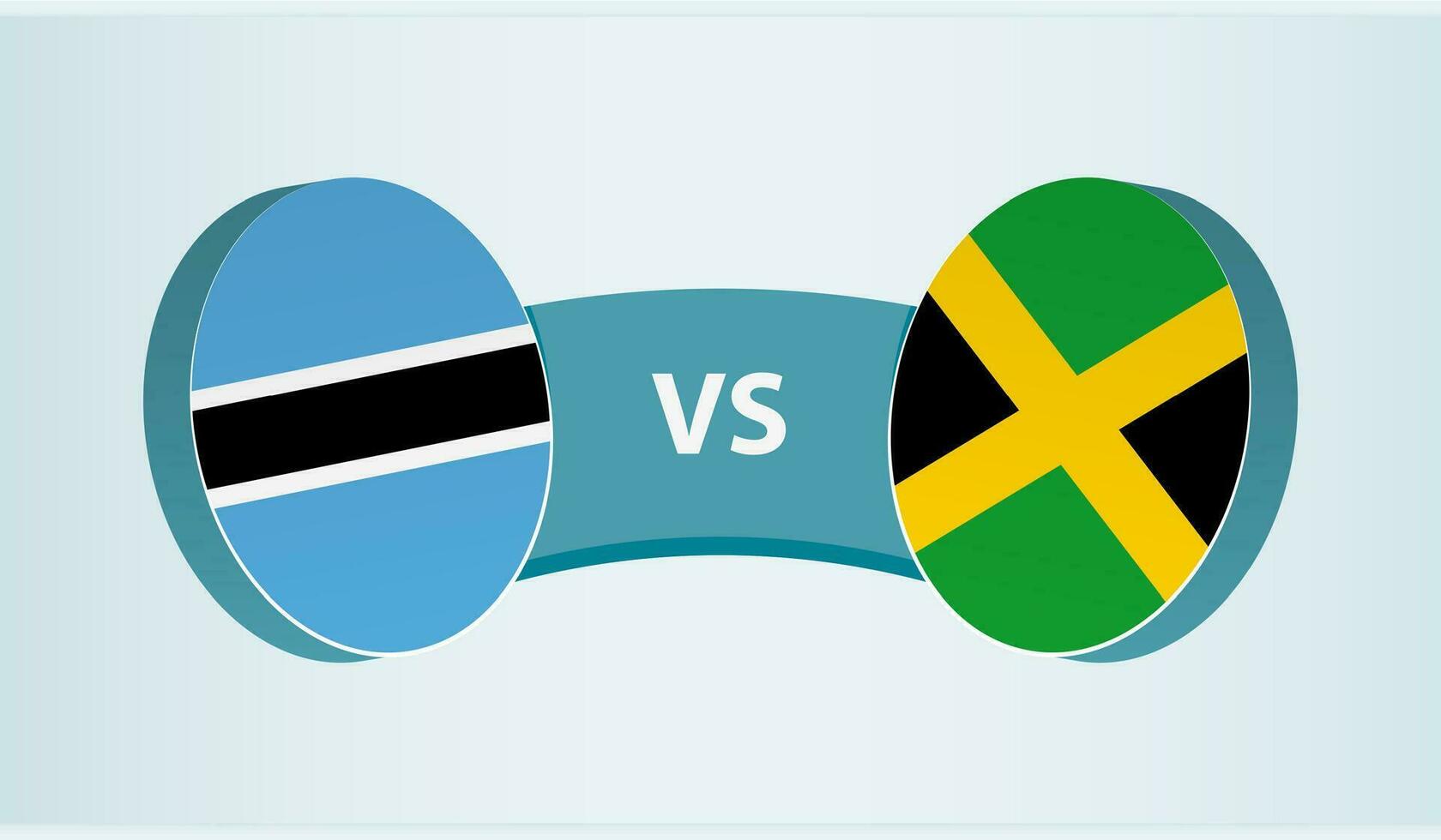 Botswana versus Jamaica, equipo Deportes competencia concepto. vector