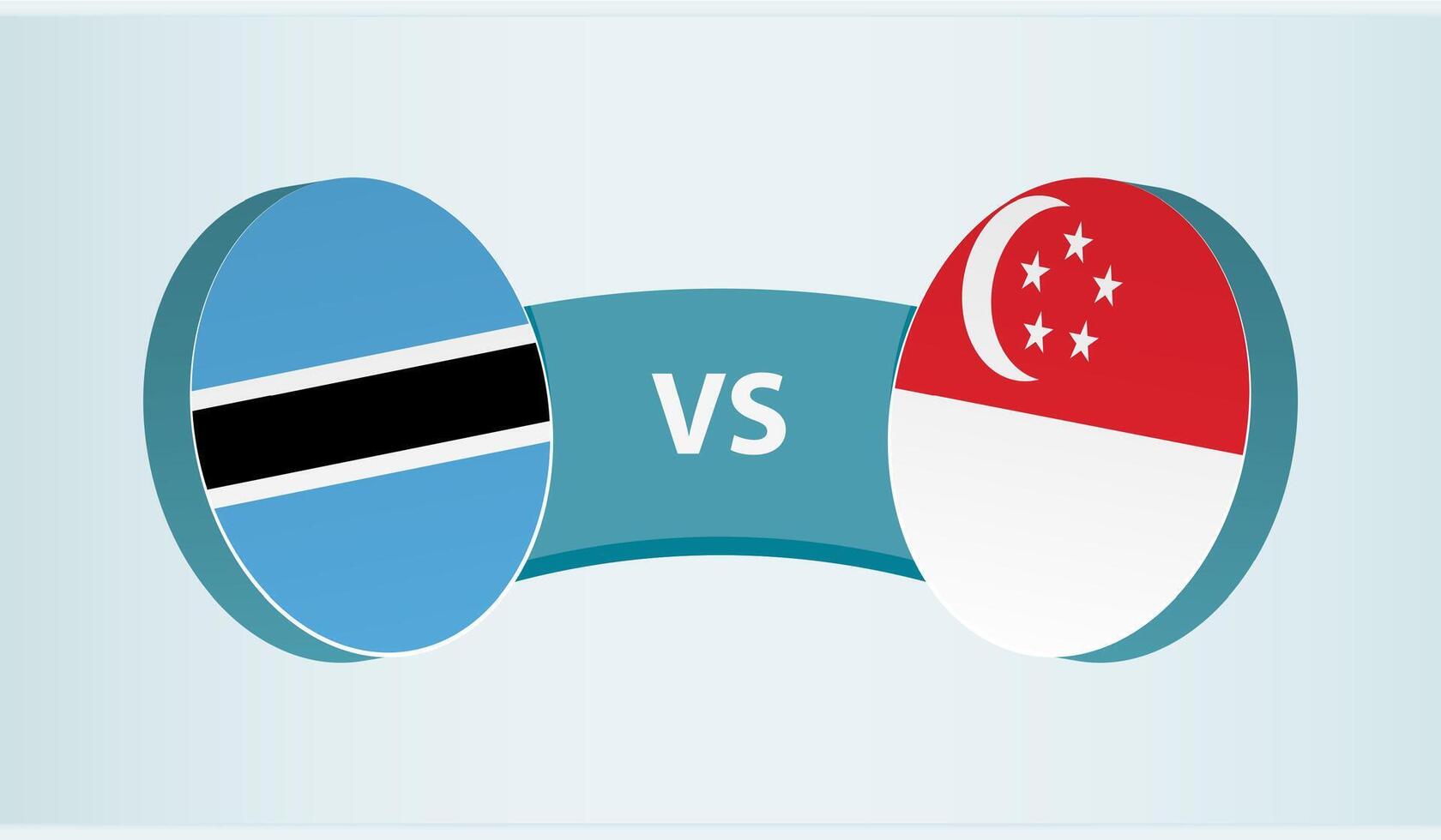 Botswana versus Singapore, team sports competition concept. vector