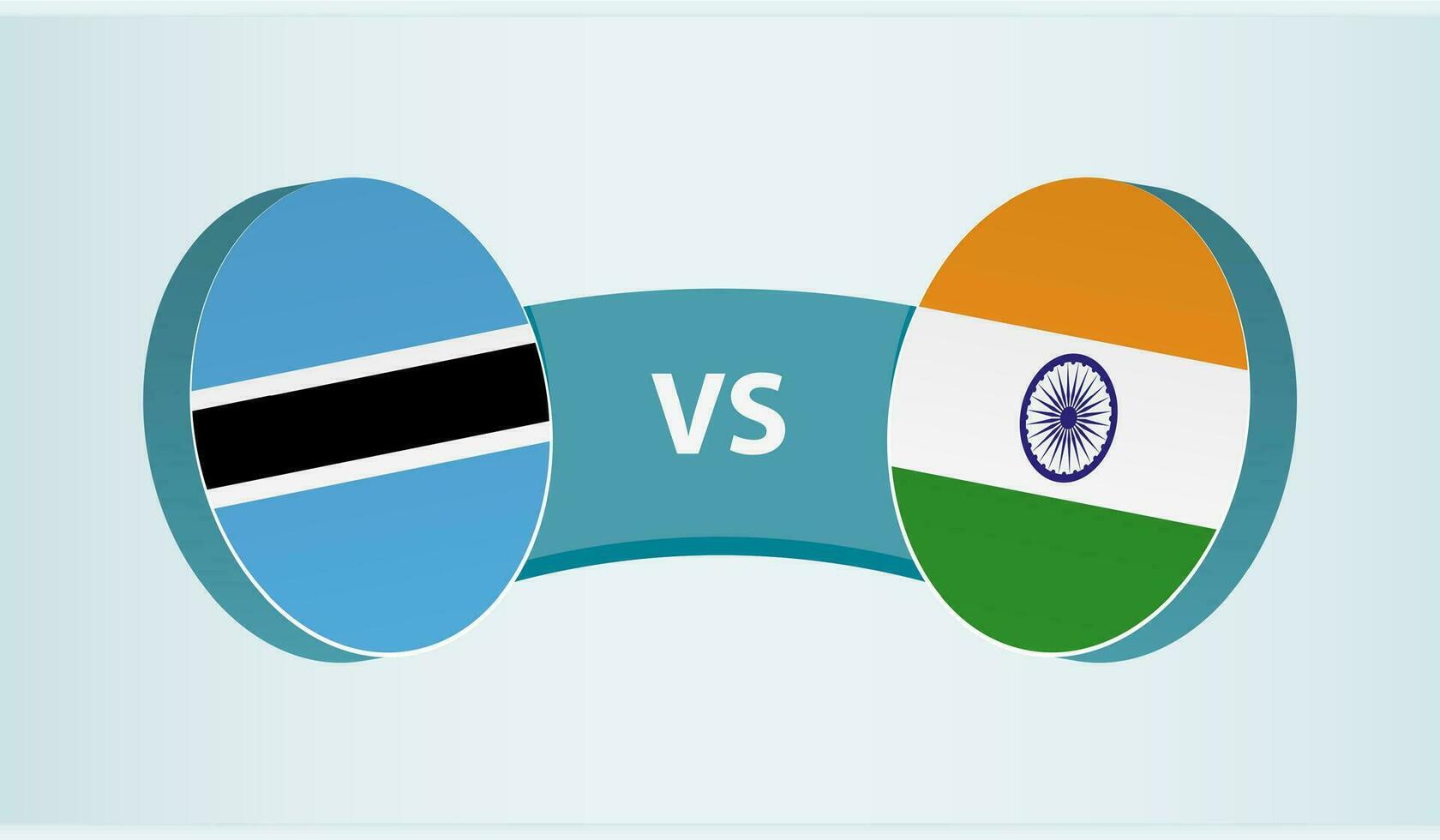 Botswana versus India, equipo Deportes competencia concepto. vector