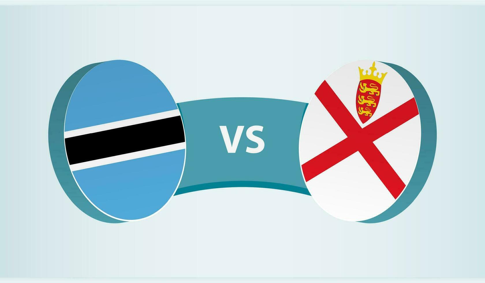 Botswana versus jersey, equipo Deportes competencia concepto. vector