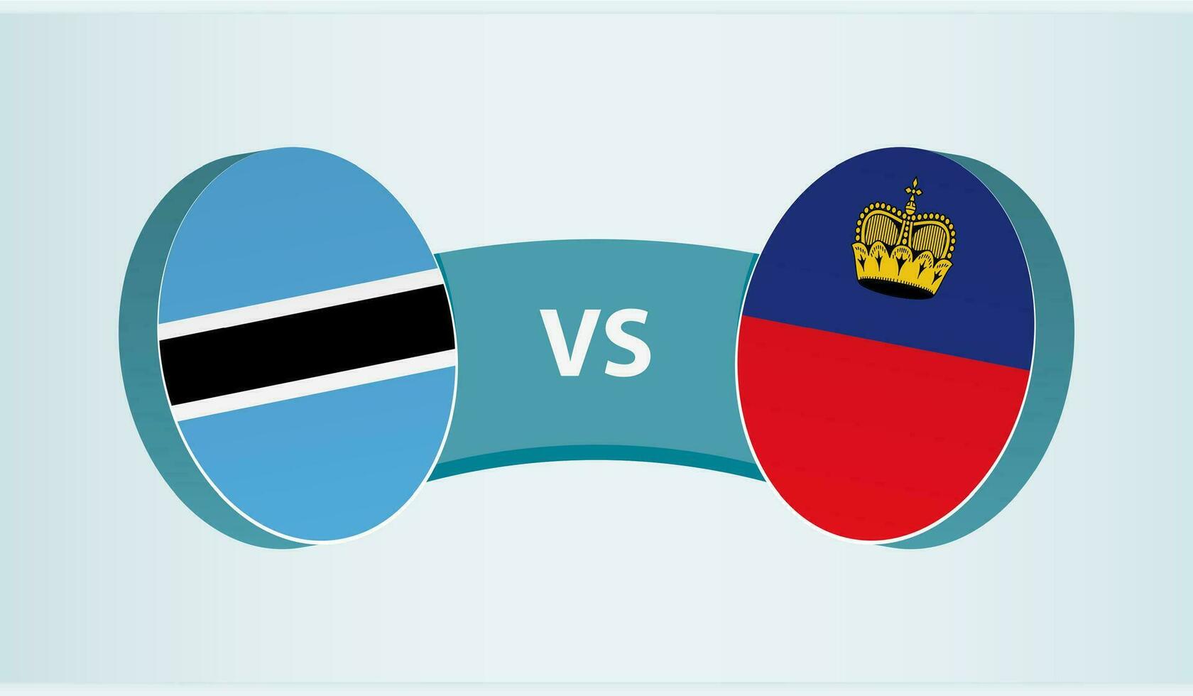 Botswana versus liechtenstein, equipo Deportes competencia concepto. vector