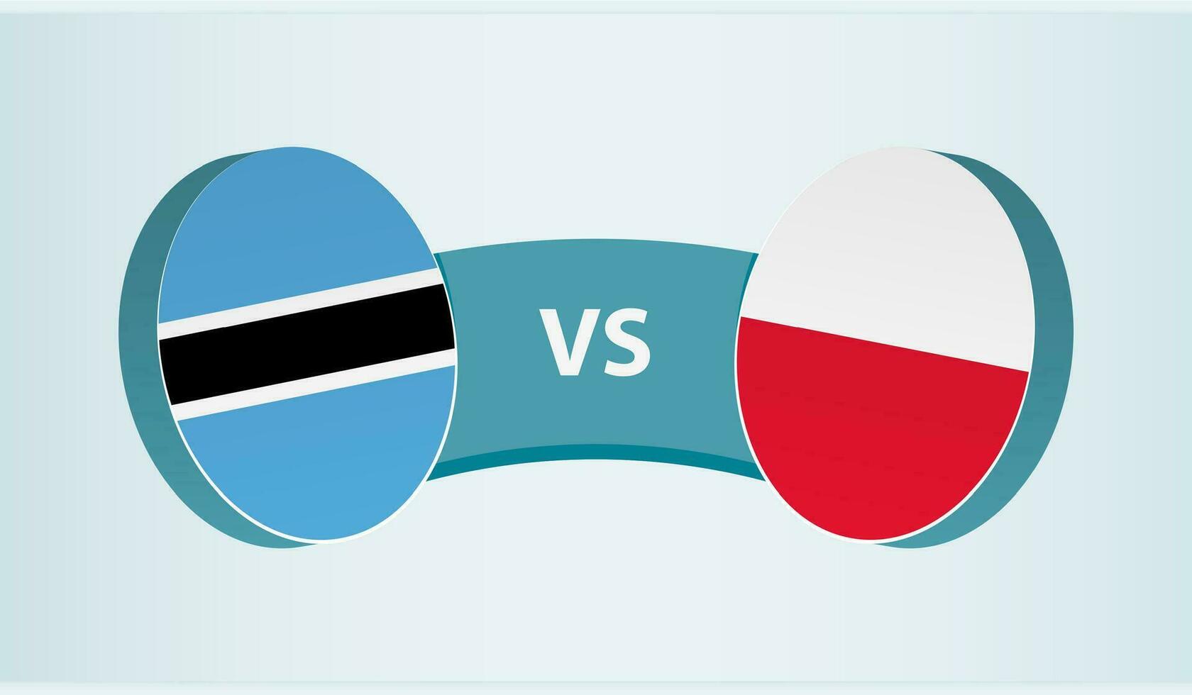 Botswana versus Polonia, equipo Deportes competencia concepto. vector