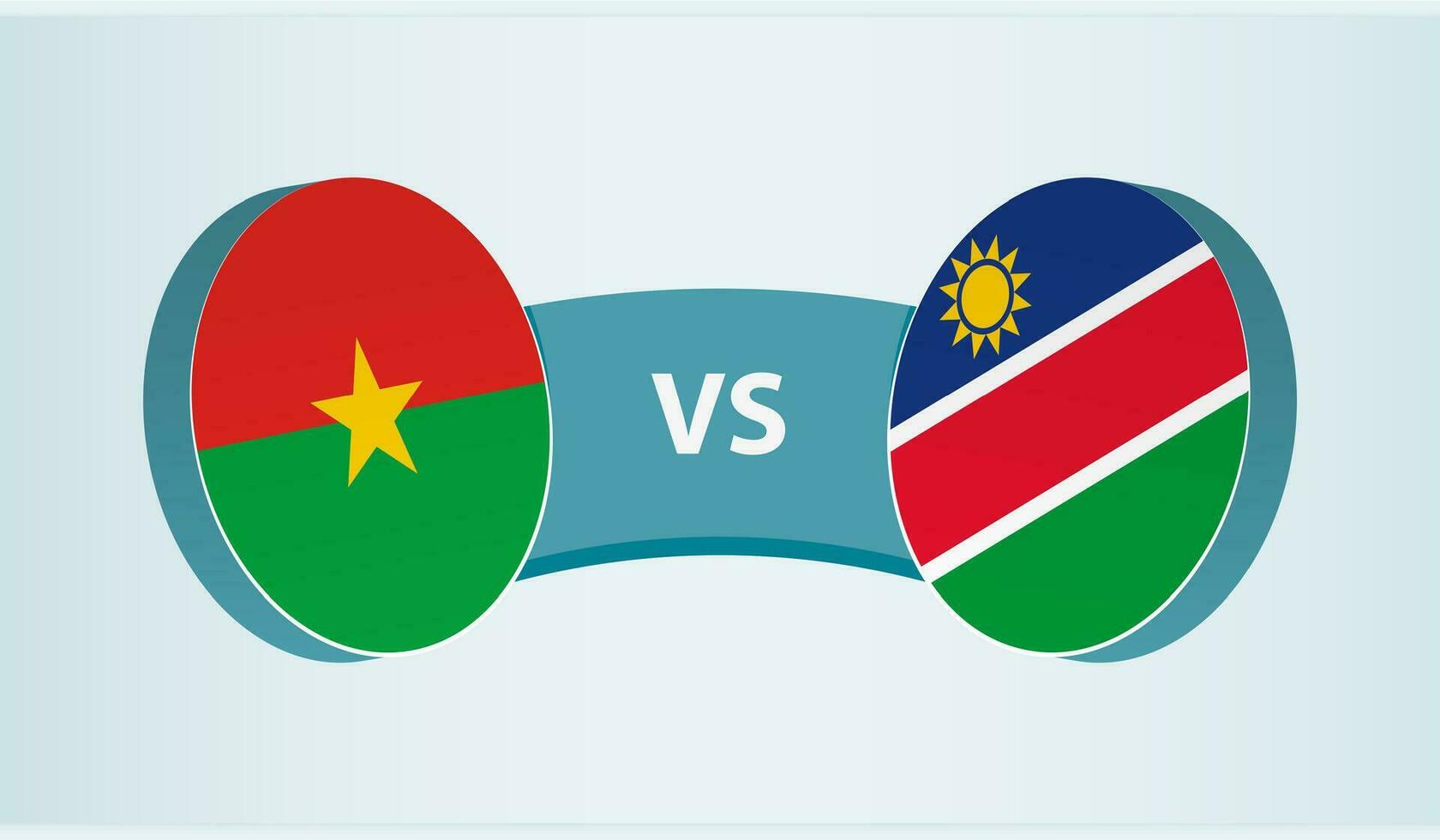 burkina faso versus Namibia, equipo Deportes competencia concepto. vector