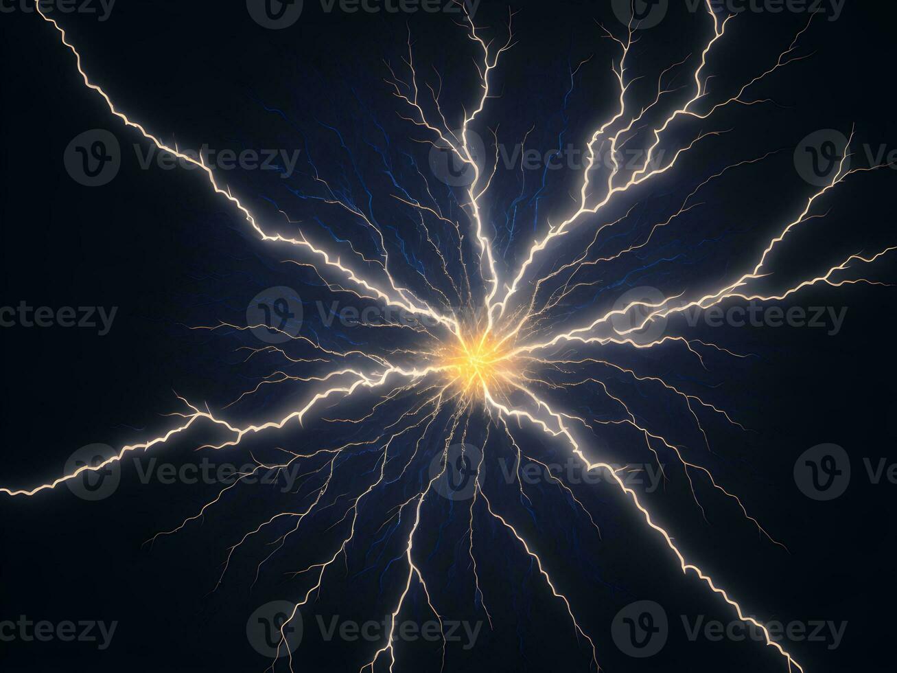Lightning strike on dark background. Abstract background. photo
